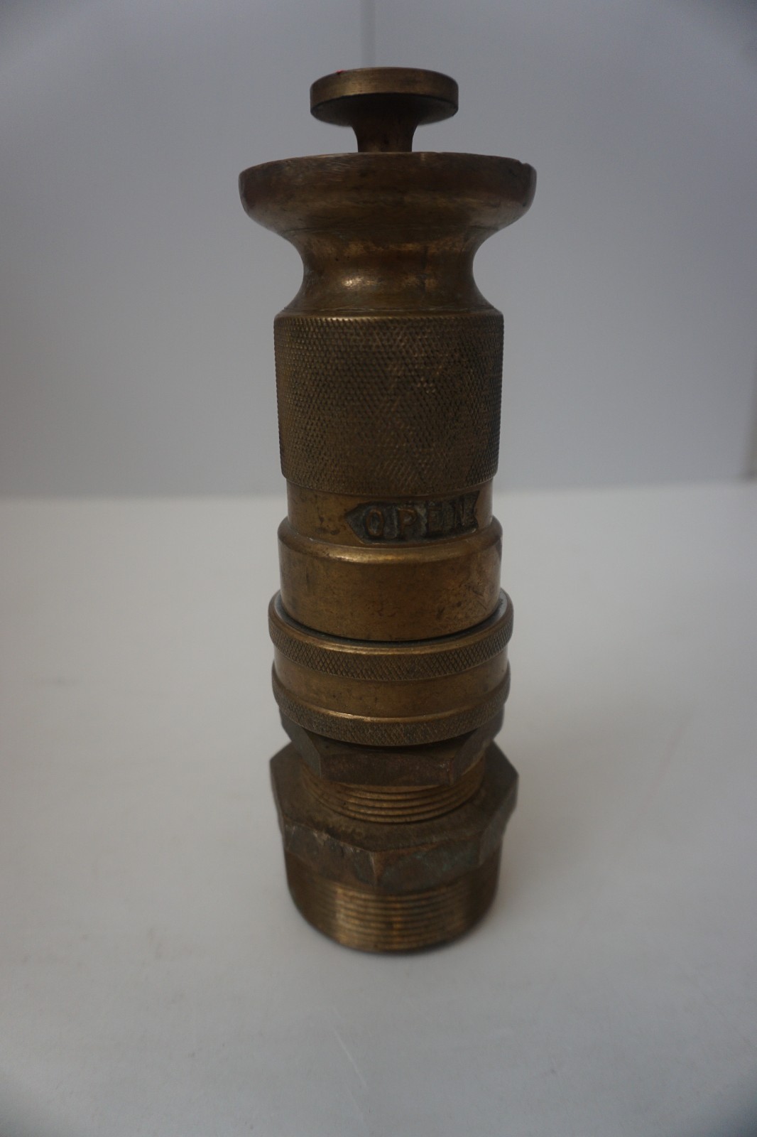 Vintage Dixon Powhatan U Fire Hose Industrial Nozzle, Solid Brass (1358)