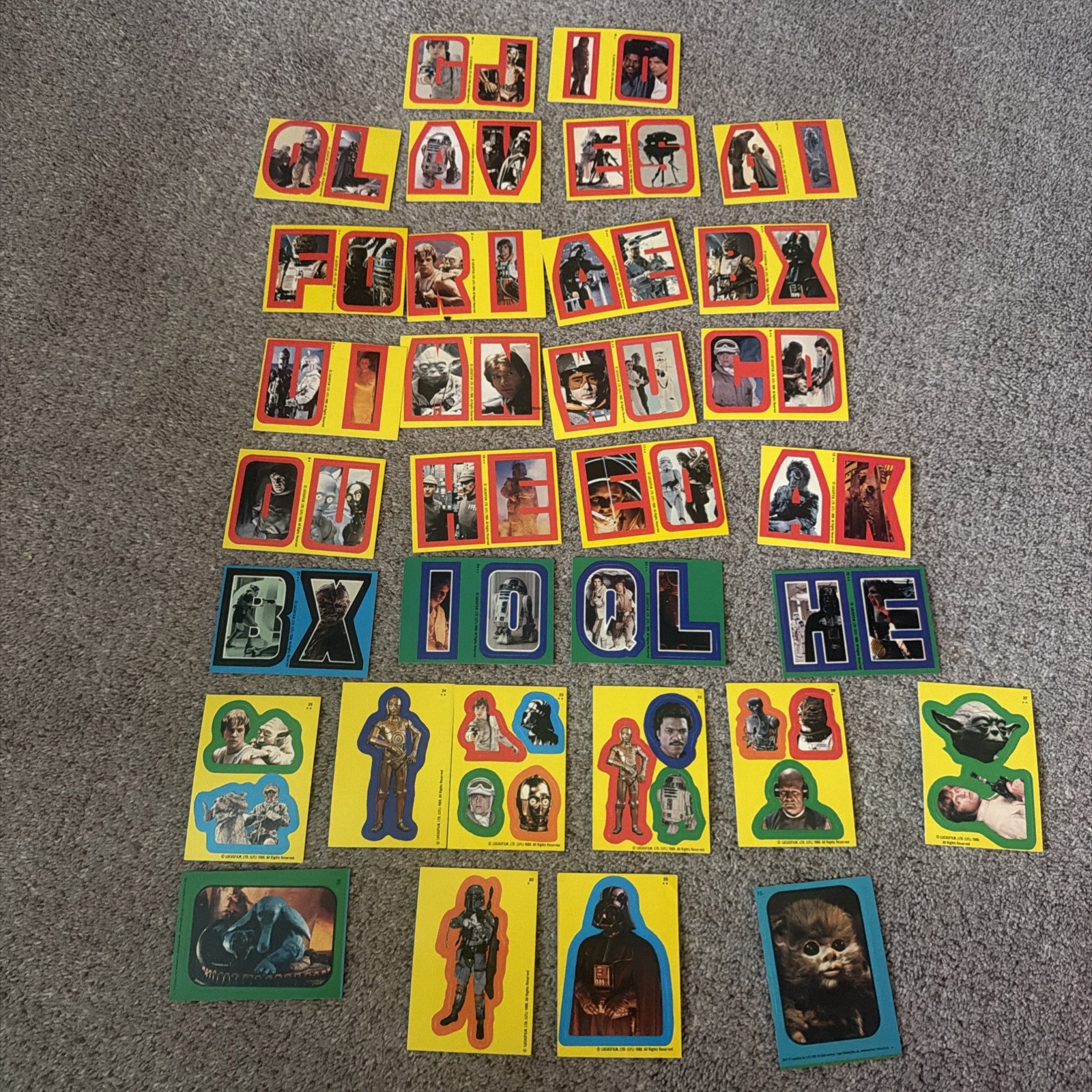 Topps Star Wars 32 Sticker Lot Topps Star Wars 32 Sticker Lot