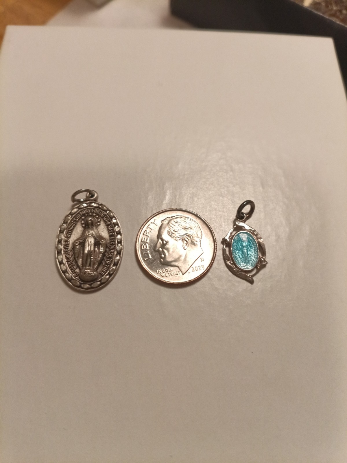 2 VINTAGE STERLING RELIGIOUS MEDALS 
