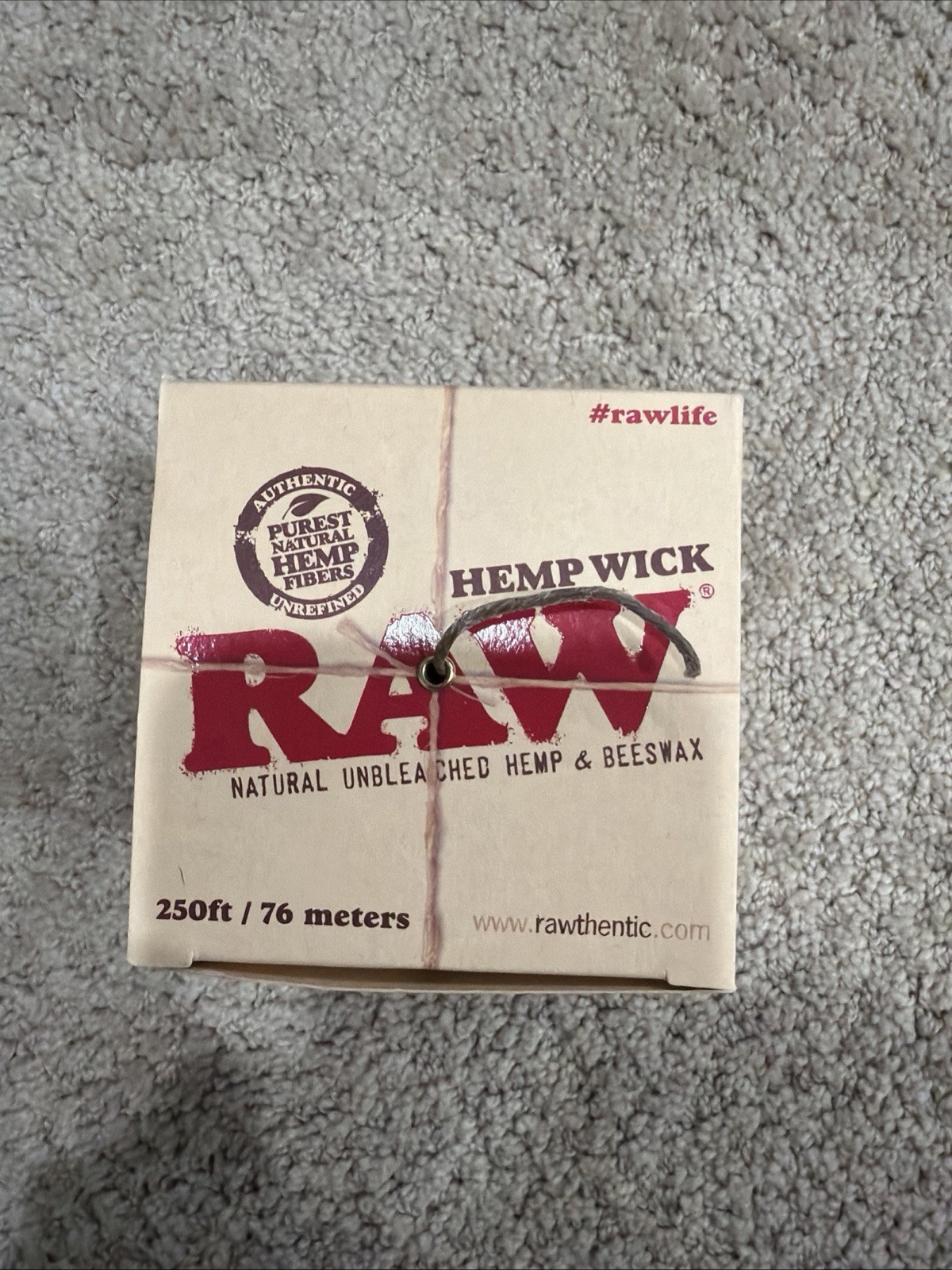 RAW HEMP WICK BALL EUROPEAN EDITION 250FT 1 PC BOXED - Natural Hemp & Beeswax