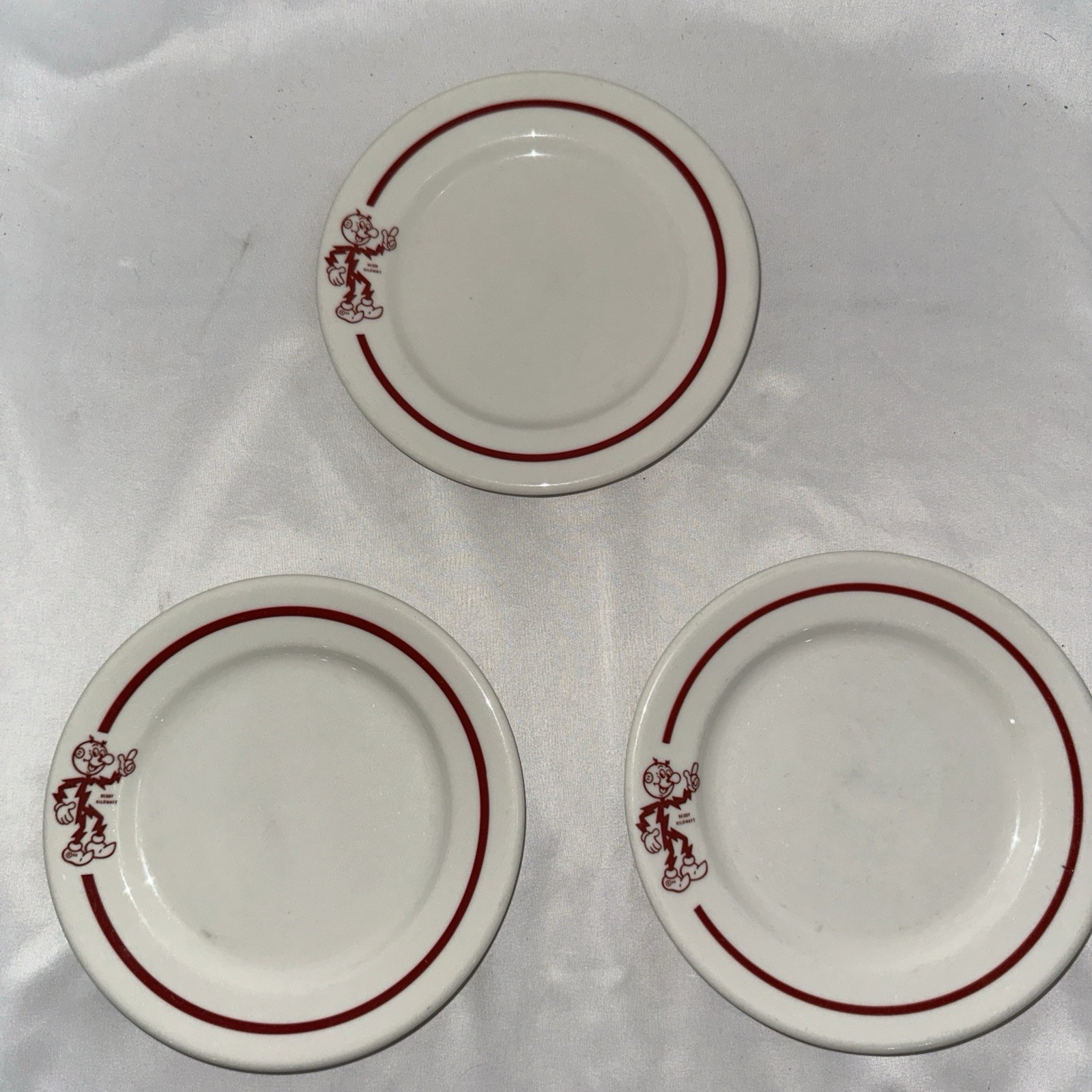 Rare Vintage Reddy Kilowatt Plates “6 1/4 Rare Vintage Reddy Kilowatt Plates “6 1/4