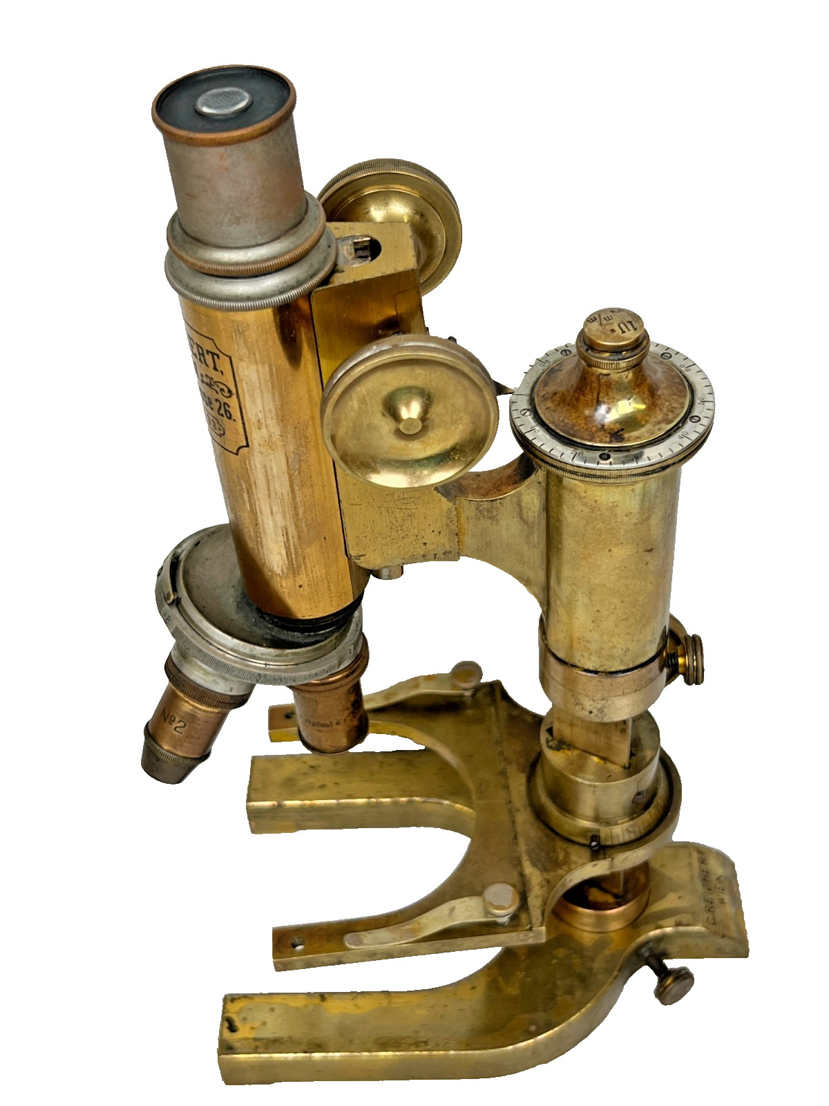 Antique C R Reichert Microscope, Wien w/ an Additional Lense
