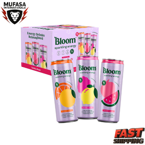 Bloom Nutrition Sparkling Energy Drink, Variety, 12 fl oz Cans, 12 Pack Bloom Nutrition Sparkling Energy Drink, Variety, 12 fl oz Cans, 12 Pack