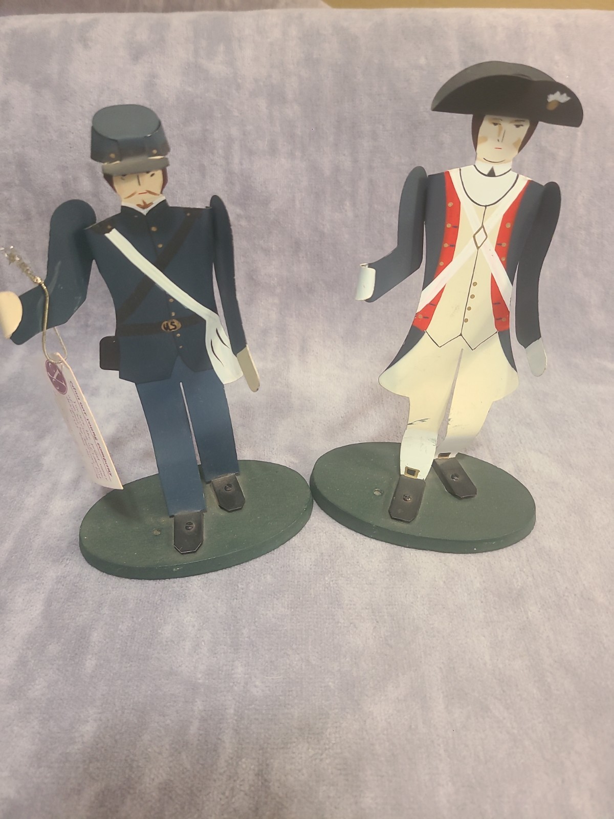 Vintage Edna Oar Young Folk Art Handmade & Painted Soldier's Men Tin Figures  