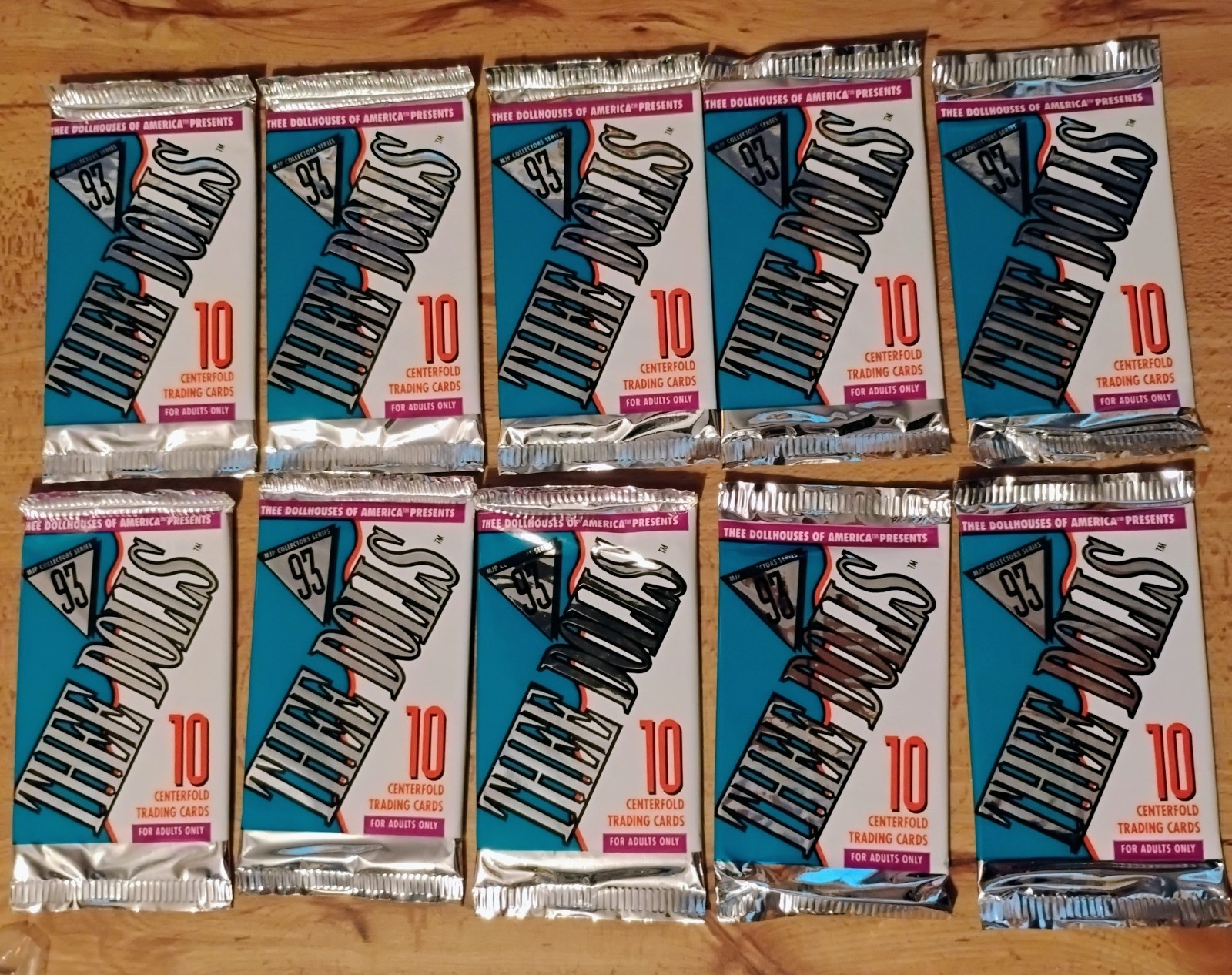 Thee Dolls 1993 100 Trading Cards Series3  10 pkgs.of 10 each sealed unopened