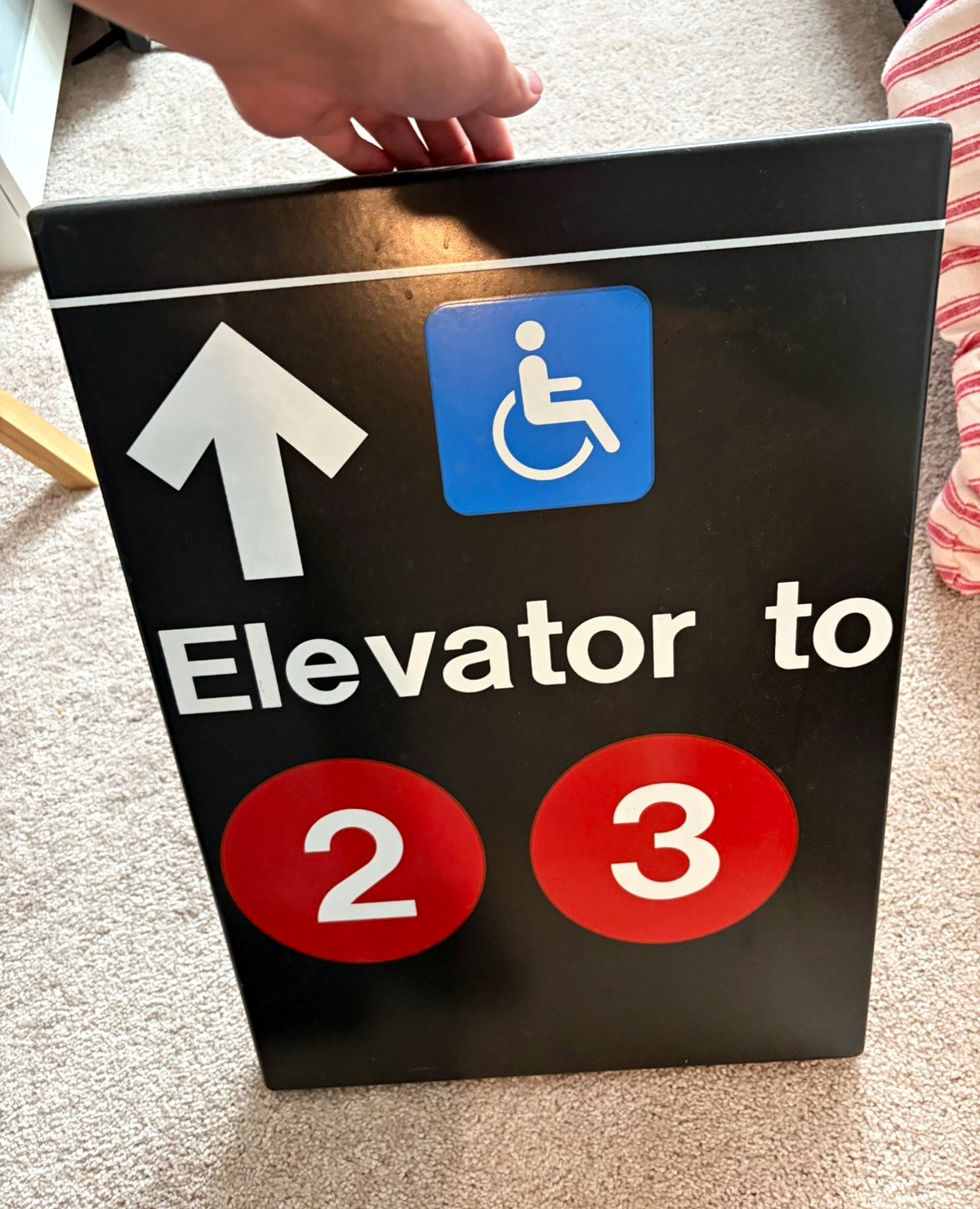 NYC MTA 2&3 TRAIN METAL ELEVATOR SIGN