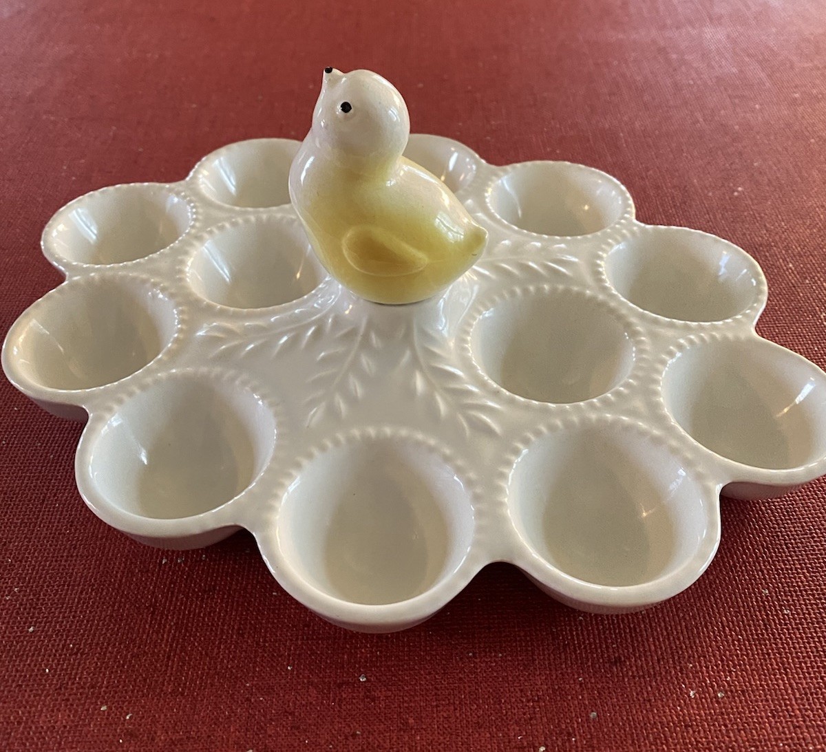 Vintage California Pottery Deviled Egg Chick Easter