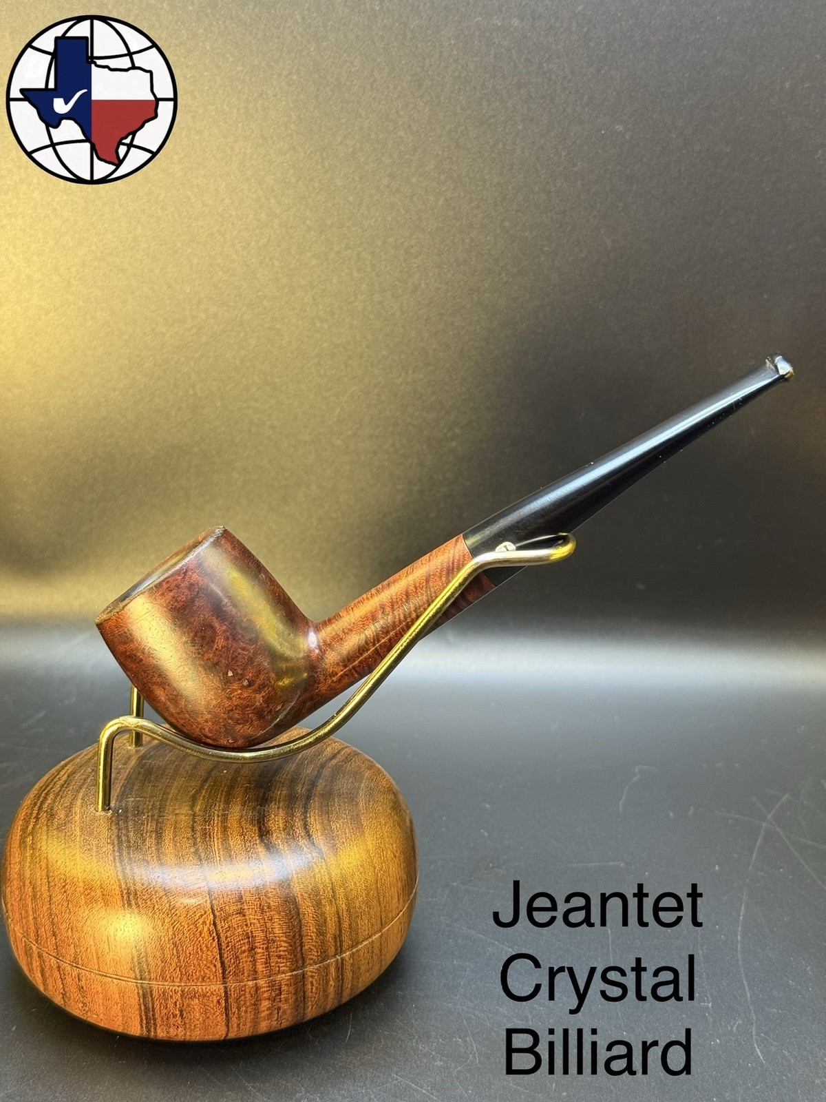 Vintage Jeantet Crystal Billiard Tobacco Pipe