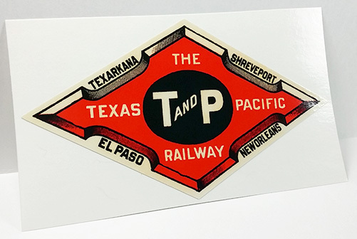 T&P Railway TEXAS PACIFIC Vintage Style DECAL / Vinyl Sticker, Luggage Label