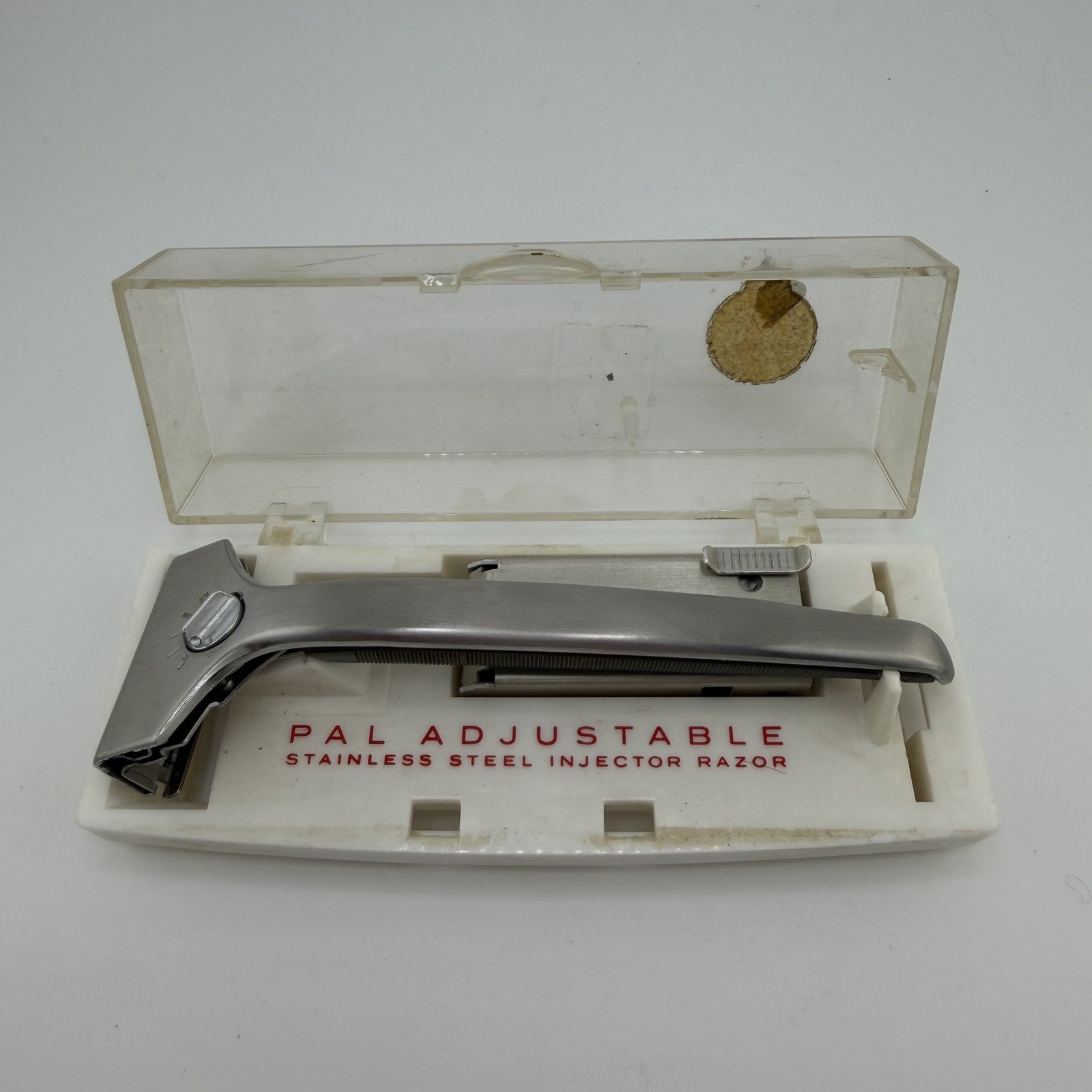 Vintage PAL Adjustable Stainless Steel Injector Razor In Original Case W/ Blades