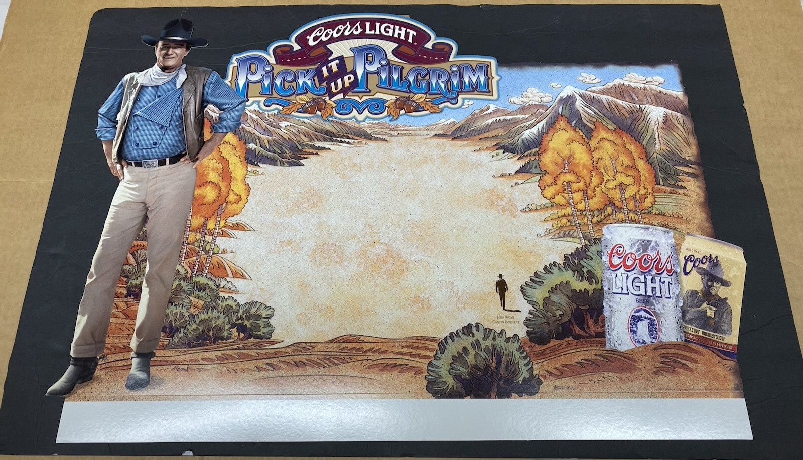 1999 John Wayne Coors Light Beer Store Display Cardboard Cut-out Stand-up Rare