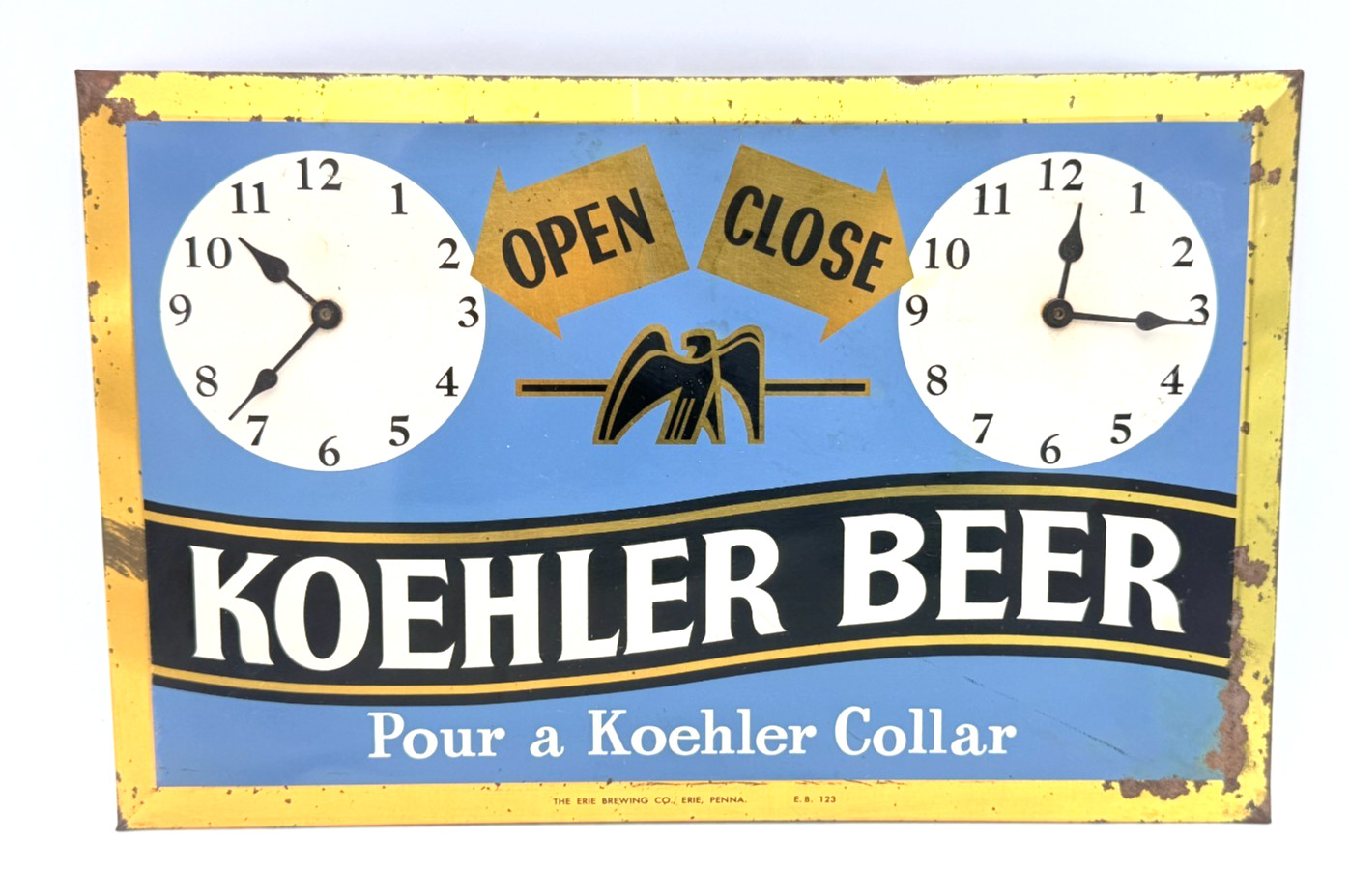 Vintage Koehler Beer Open/Close Sign - \