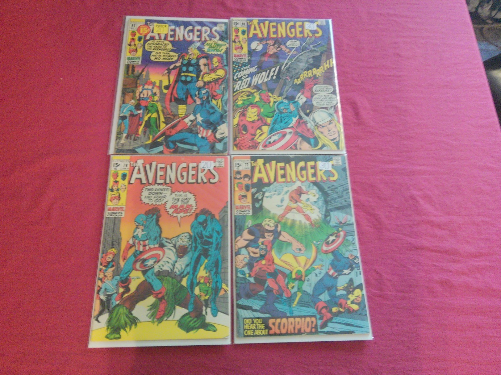 BX50 Avengers 72,78,80,92 marvel 1970-71 bronze age comic books SEE STORE