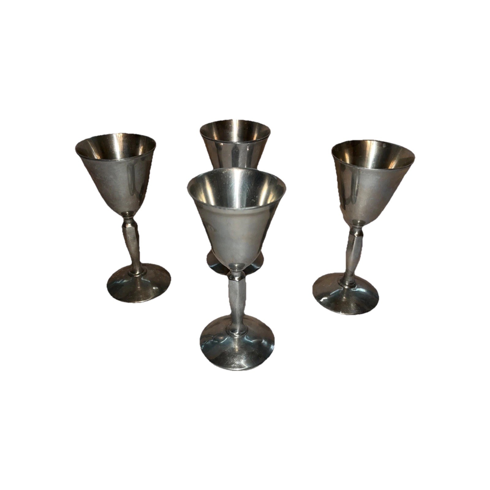 Set / 4 Raimond Italy Pewter Goblets Wine Stemware