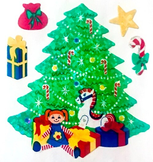 **VINTAGE** Glittery CHRISTMAS TREE theme Sandylion Stickers **VINTAGE** Glittery CHRISTMAS TREE theme Sandylion Stickers