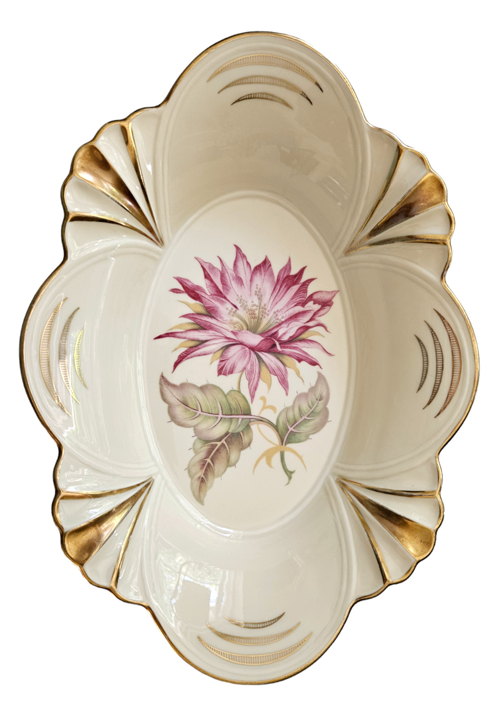 Vtg Eschenbach Bavaria Elfenbein Floral Oval Porcelain Serving Bowl ~ 11\