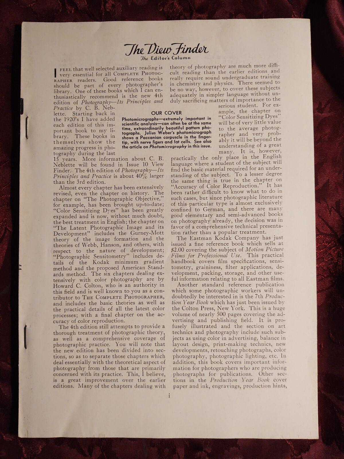 The COMPLETE PHOTOGRAPHER November 30 1942 Issue 44 Volume 8 Photography