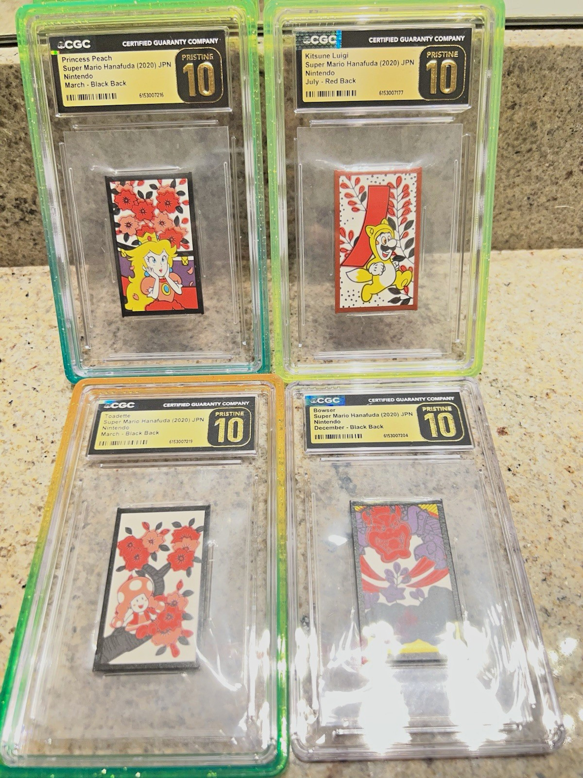 Nintendo Super Mario Hanafuda 2020 JPN CGC Pristine 10 4-Card Lot