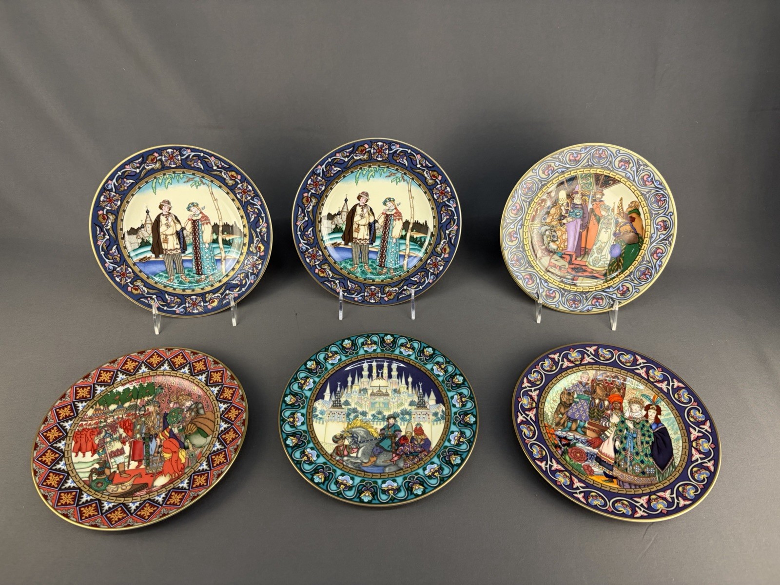 Set of 6 Plates Villeroy & Boch Heinrich Germany Russian Fairy Tales B. Zvorykin