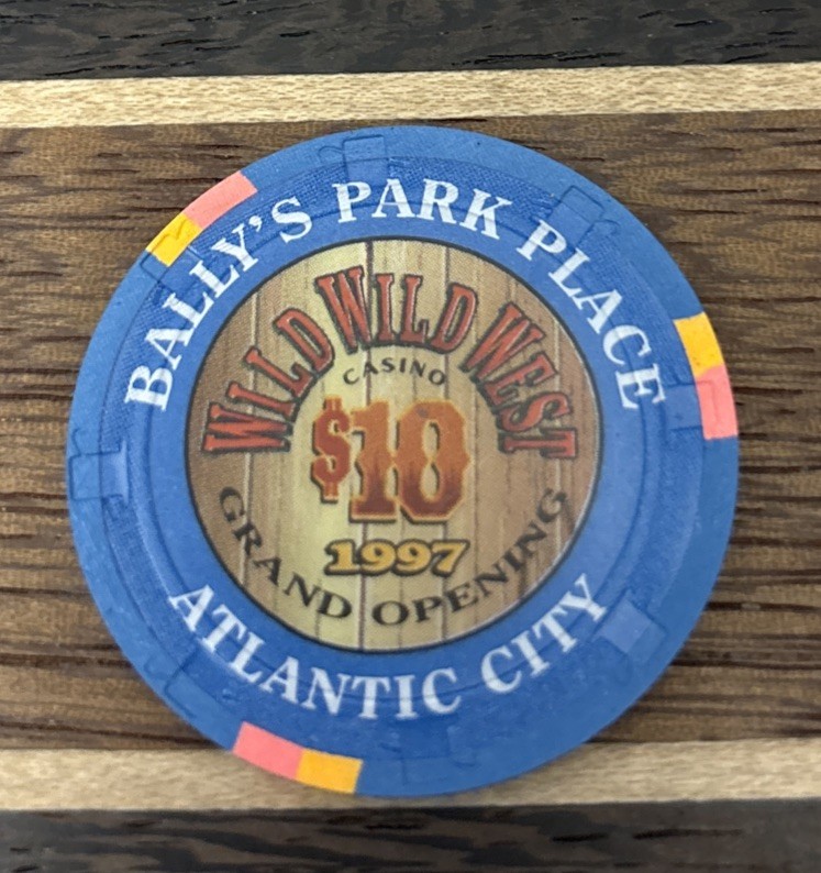 Bally’s Park Place Casino $10 Chip Atlantic City NJ Wild West Grand Opening 1997