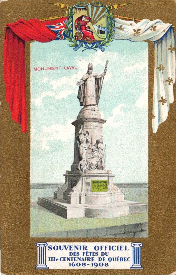 Quebec City - Monument Laval, Tercentenary Souvenir - Antique Postcard - 1908 Quebec City - Monument Laval, Tercentenary Souvenir - Antique Postcard - 1908