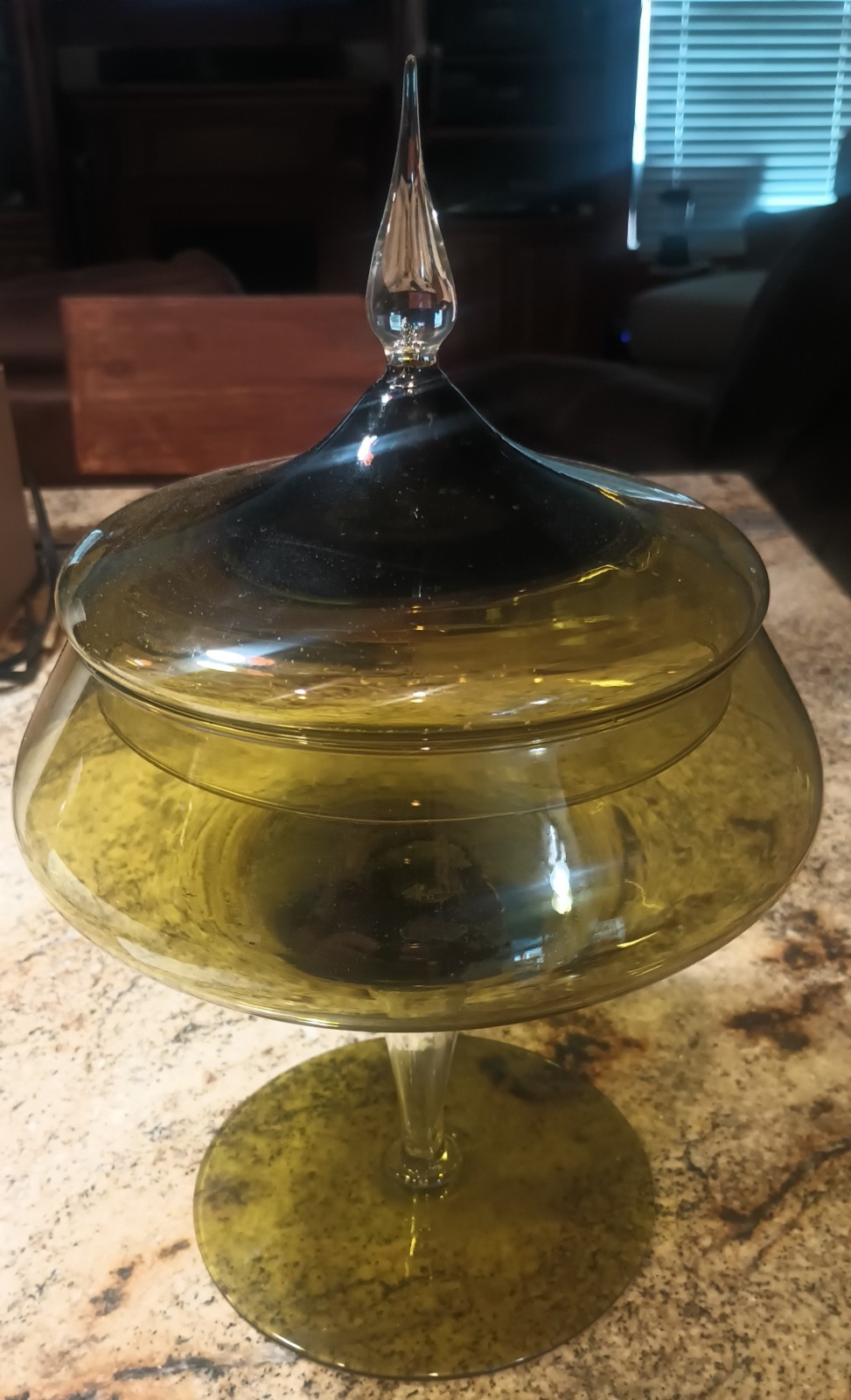 Mid Century Empoli Italian Green Circus Tent Candy Dish
