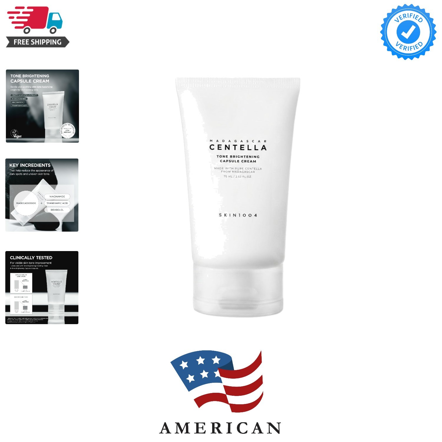 Tone Balancing Capsule Cream, Korean Face Moisturiser with Madewhite, Niacina...