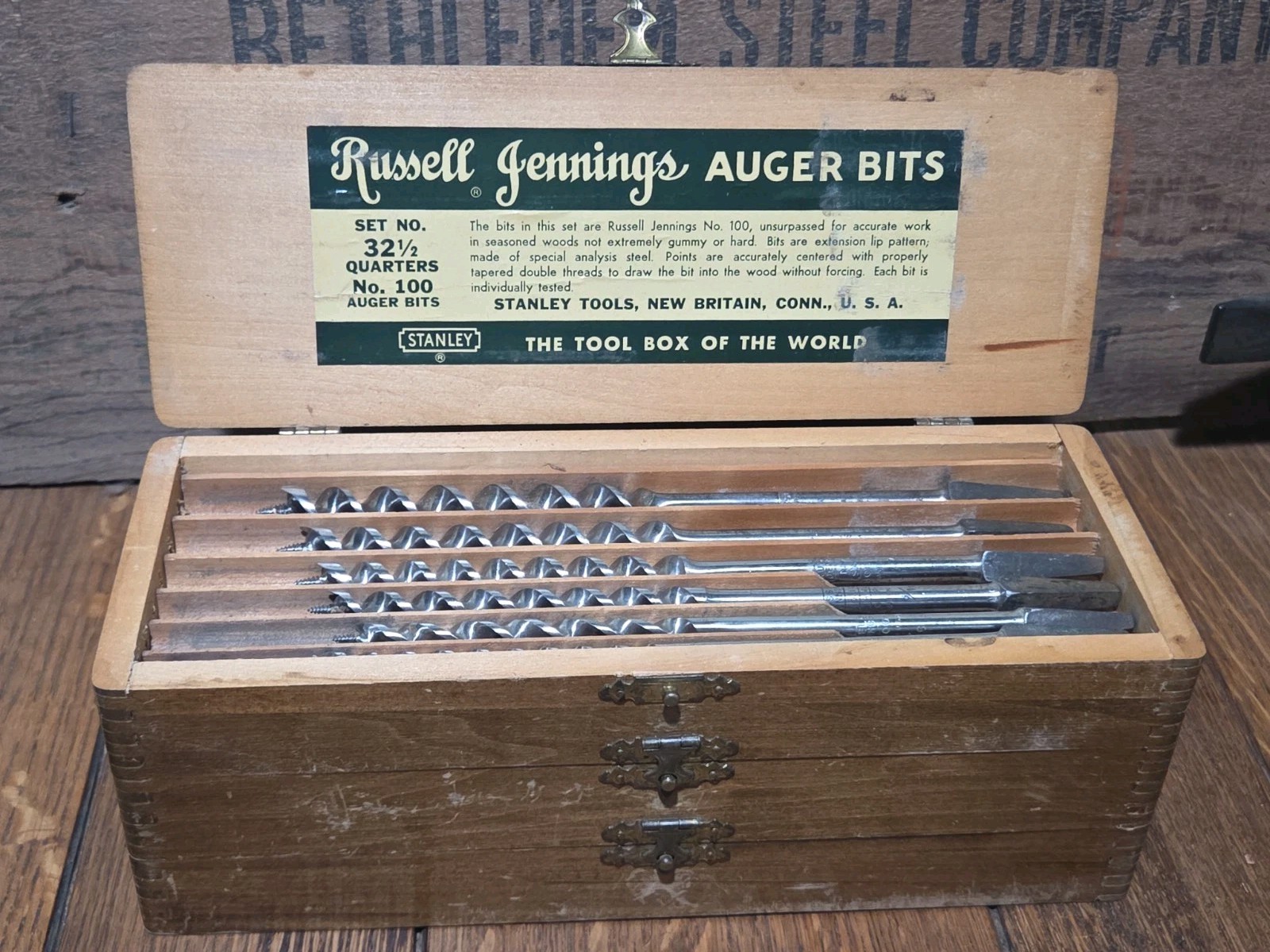 Russell Jennings Auger Bit Set 100 in Original Box 13 Bits Russell Jennings Auger Bit Set 100 in Original Box 13 Bits