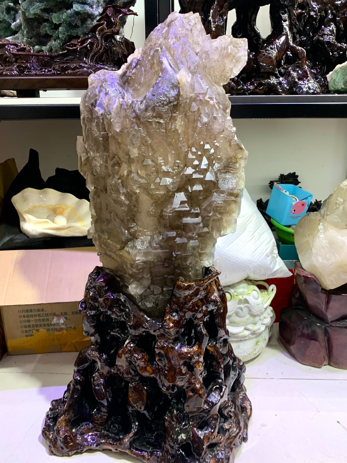 132LB pretty Natural Skeletal smoky Elestial QUARTZ CRYSTAL MINERAL SPECIMEN
