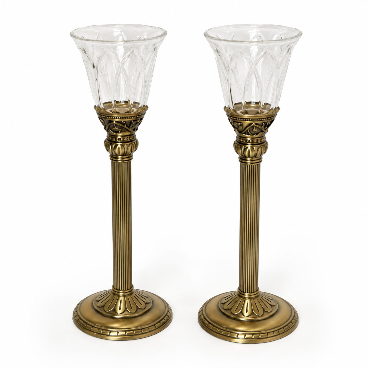 Vintage PartyLite Satin Gold Pair Candle Holders w/ Glass Votive Cups Set of 2 Vintage PartyLite Satin Gold Pair Candle Holders w/ Glass Votive Cups Set of 2