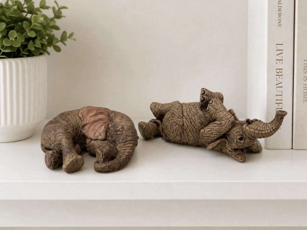 The Herd Elephant Collection Dusty #3123 1993 and Living Stone 1988 Elephant Set
