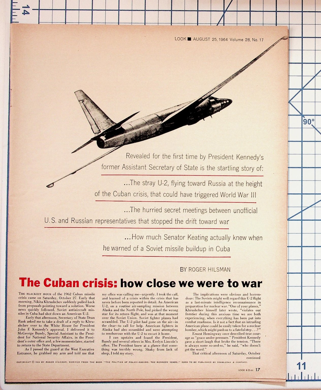 1964 LOOK Magazine Article: Cuban Missile Crisis, U-2 Spy Plane, Roger Hilsman 1964 LOOK Magazine Article: Cuban Missile Crisis, U-2 Spy Plane, Roger Hilsman