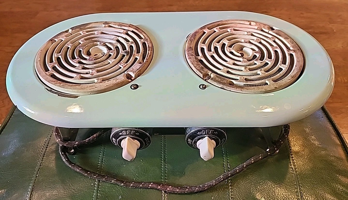 1929 Westinghouse Jade Green Metal Hot Plate Model PH-123 Vntg Stove TESTED READ