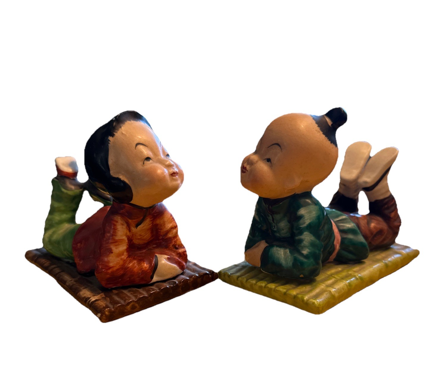VTG Boy & Girl Asian Figurines By Rosetti Chicago Made in Occupied Japan