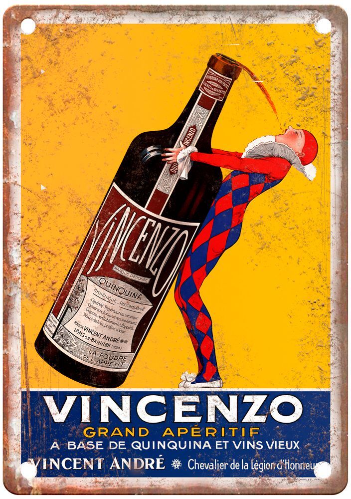 STALL, Joseph Vincenzo Grand Apéritif Liquor Poster Retro Look Sign E1324