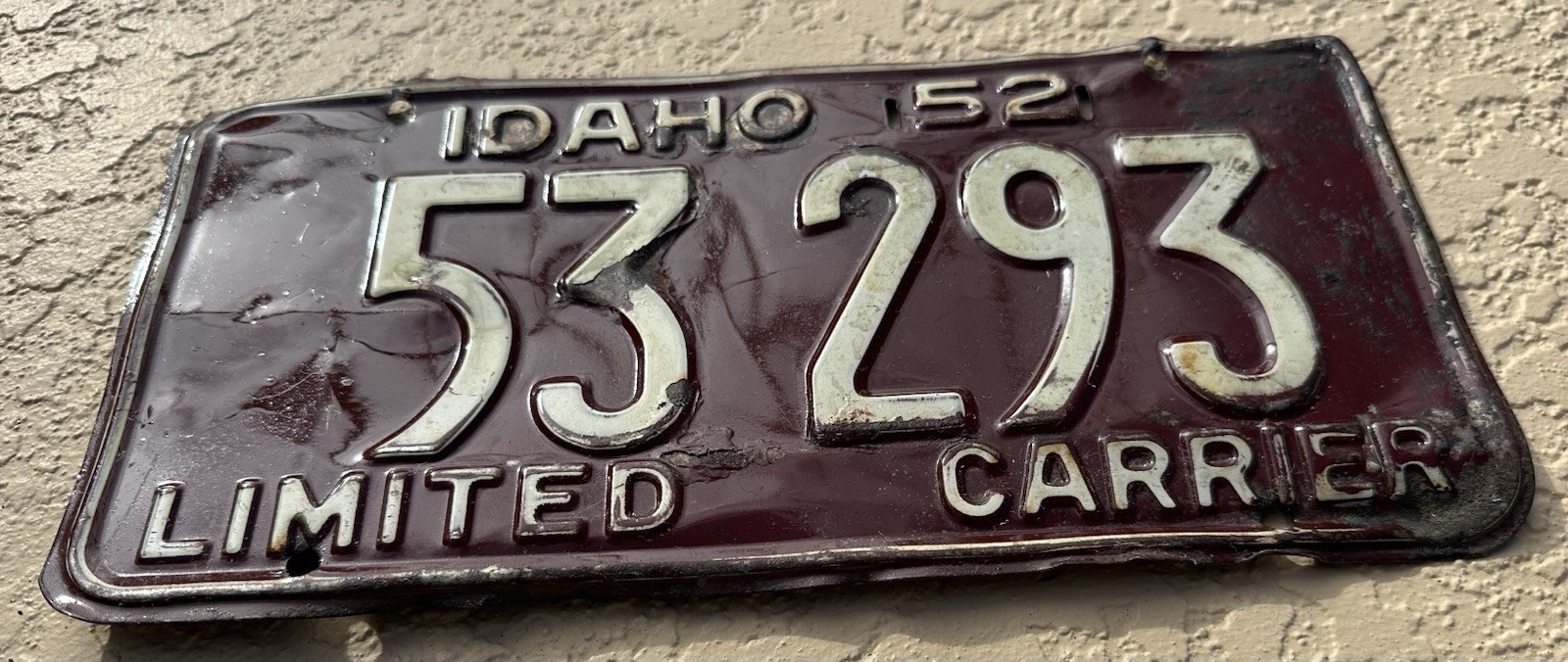 1952 IDAHO License Plate - LIMITED CARRIER - Original Paint - Fast Shipping