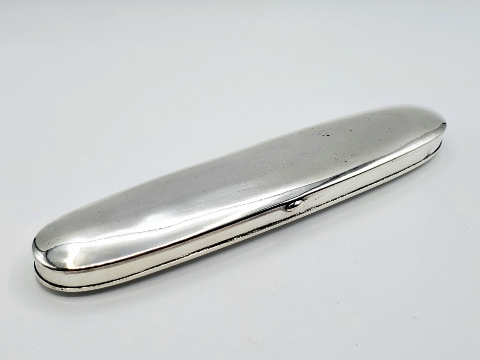 Sheffield Sterling Silver Oval Straight Razor Box Only No Lining 1.675 troy oz