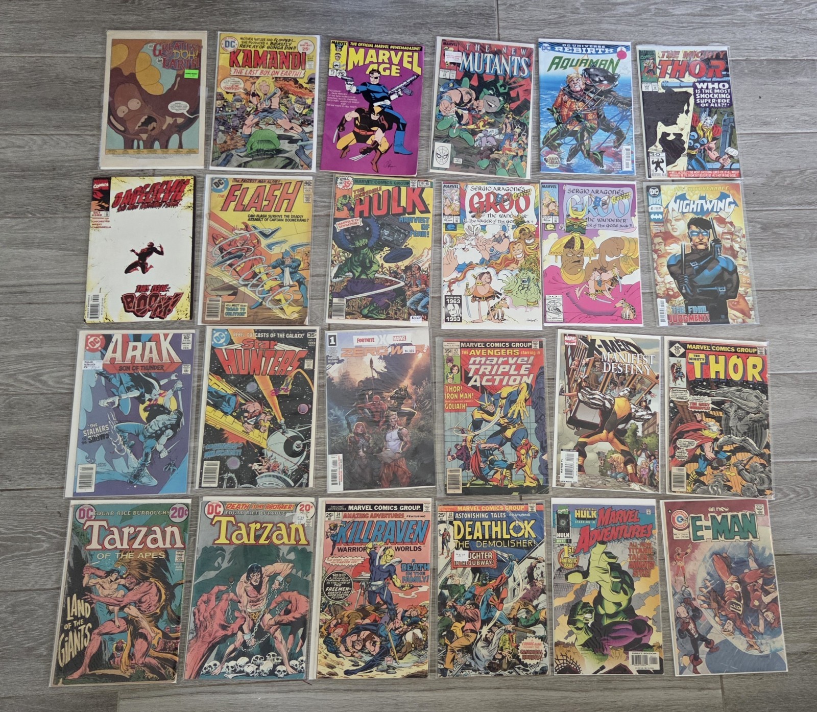 Comic Job Lot H 24 Various Conditions Bronze Tarzan Flash Thor