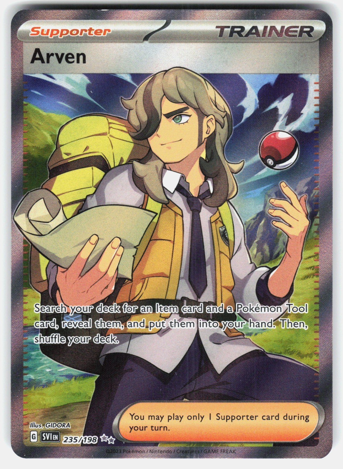 Arven 235/198 Holo Pokemon TCG Card Ultra Rare SV01 Scarlet & Violet Base Set NM Arven 235/198 Holo Pokemon TCG Card Ultra Rare SV01 Scarlet & Violet Base Set NM