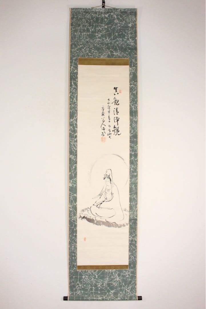 Sodo Zen Buddhist Kannon Hanging Scroll, Japanese Art, Antique, 196cm