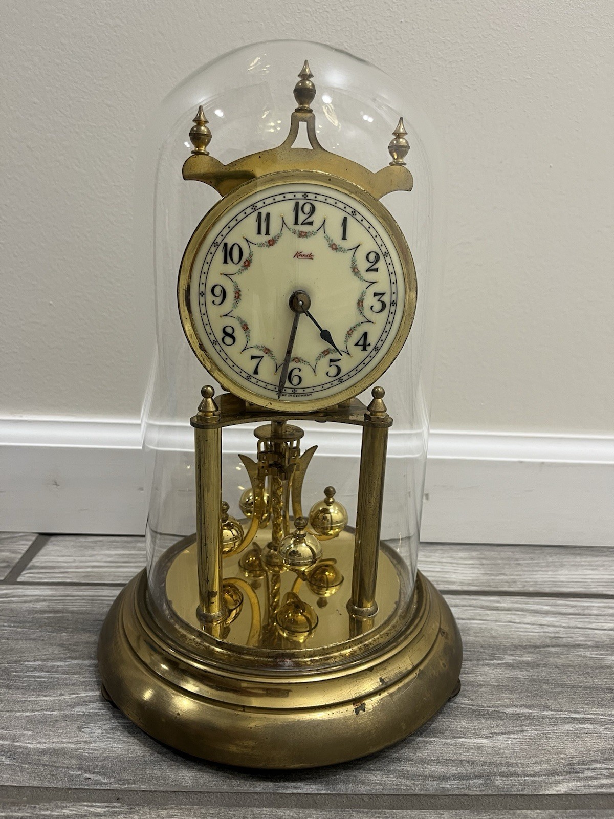 Kundo by Kieninger & Obergfell 400-Day Anniversary Clock Glass Dome No Key