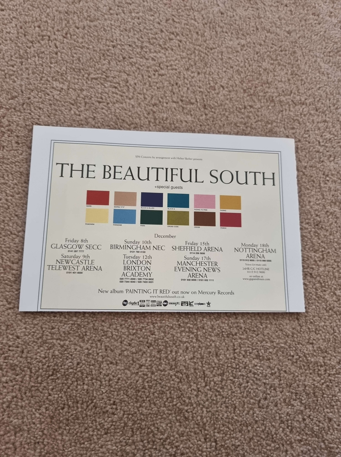 TNEWM115 ADVERT 5X8 THE BEAUTIFUL SOUTH & GUESTS : DECEMBER DATES