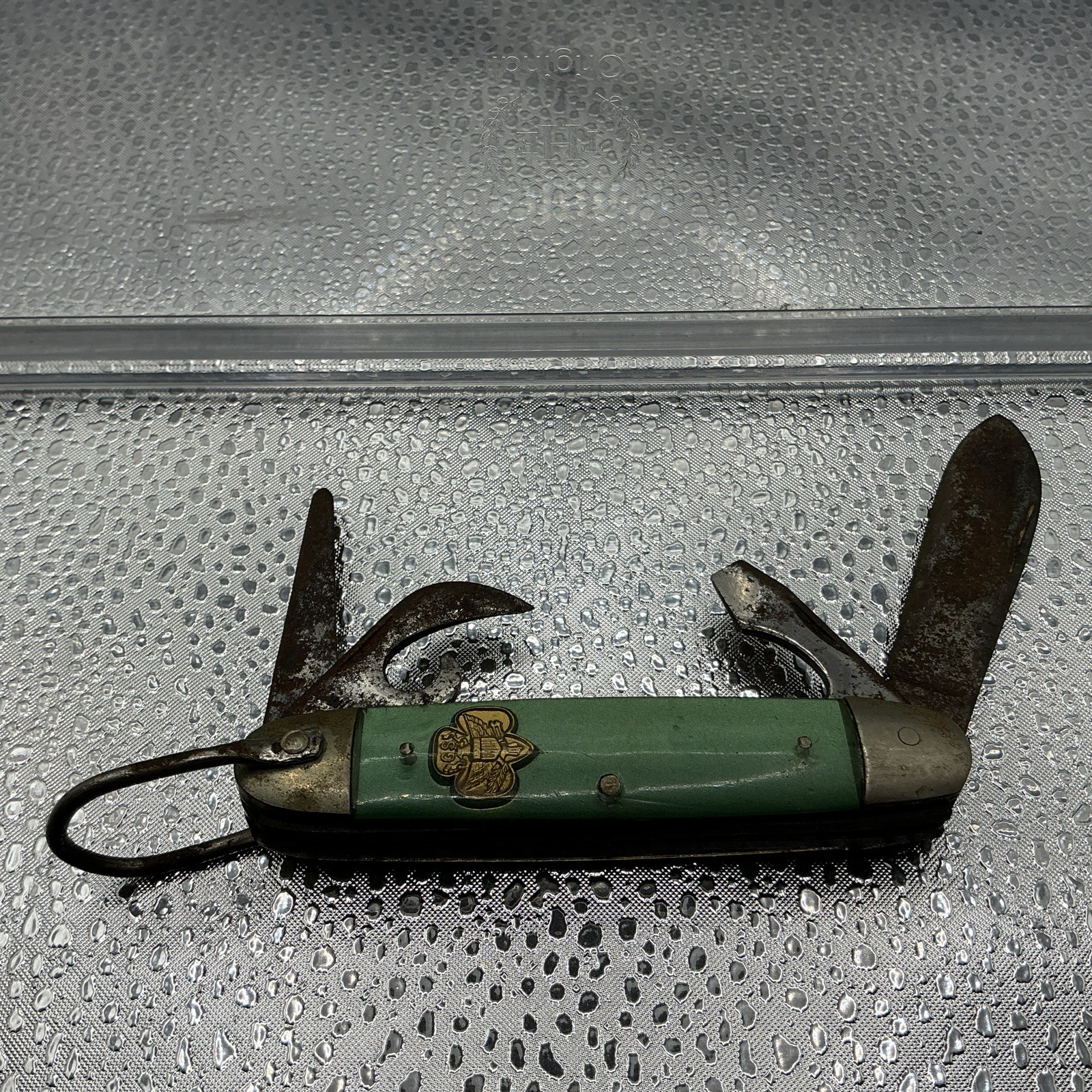 Vintage Pocket Knife 1962 Girl Scout 4 blade Kutmaster UTA14GR Green Acetate