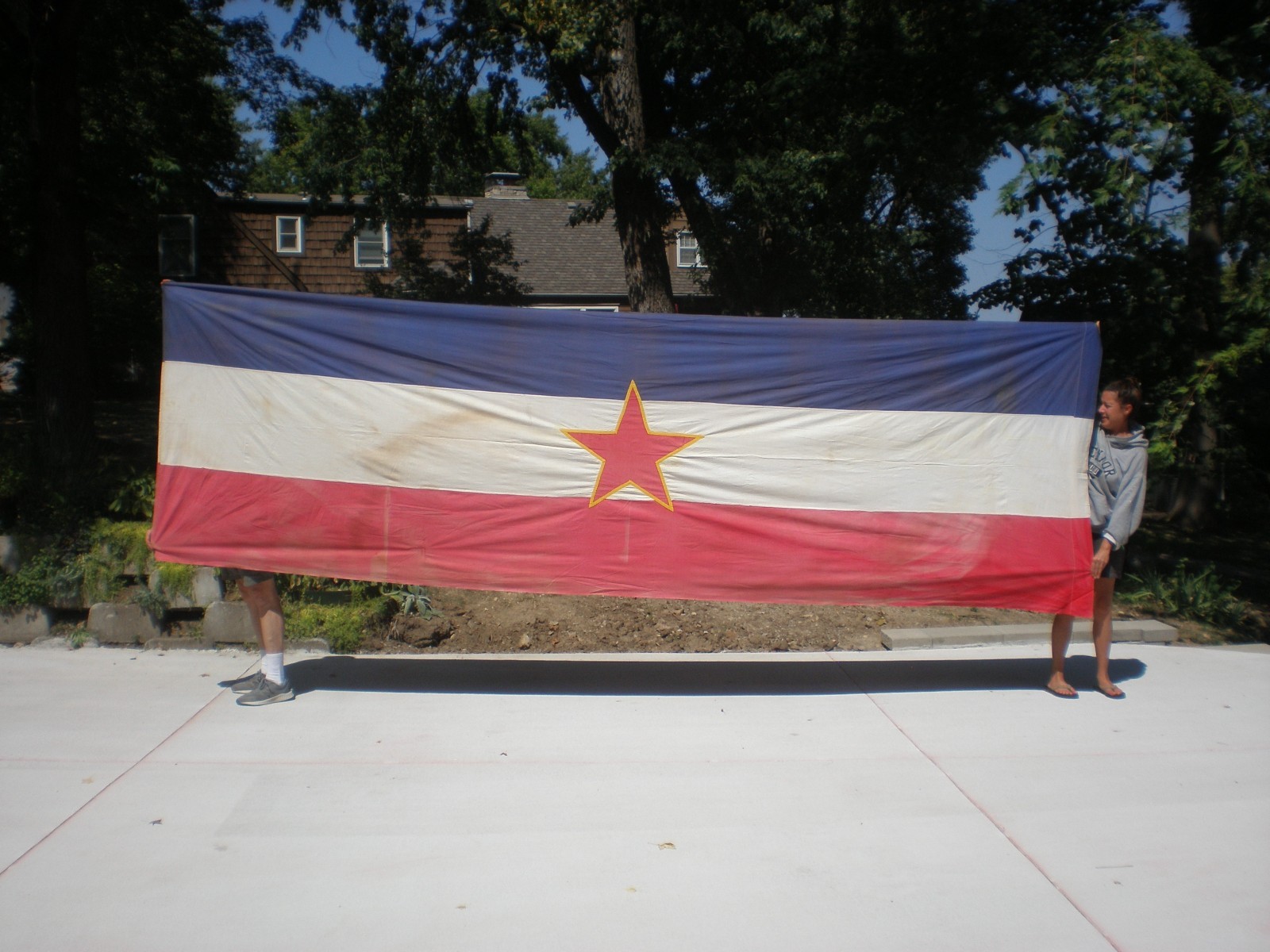 Yugoslavia: Flag of the Socialist Fed. Rep. of Yugoslavia, ca. 16x5 Ft, 1960-70