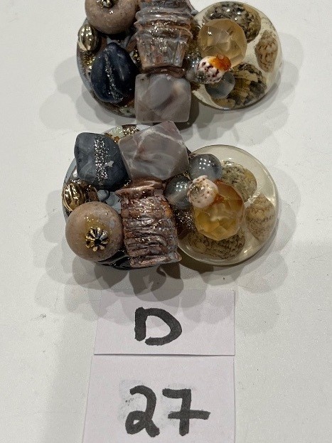Vintage Clip-On Earrings with Mixed Stone and Bead Design Vintage Clip-On Earrings with Mixed Stone and Bead Design