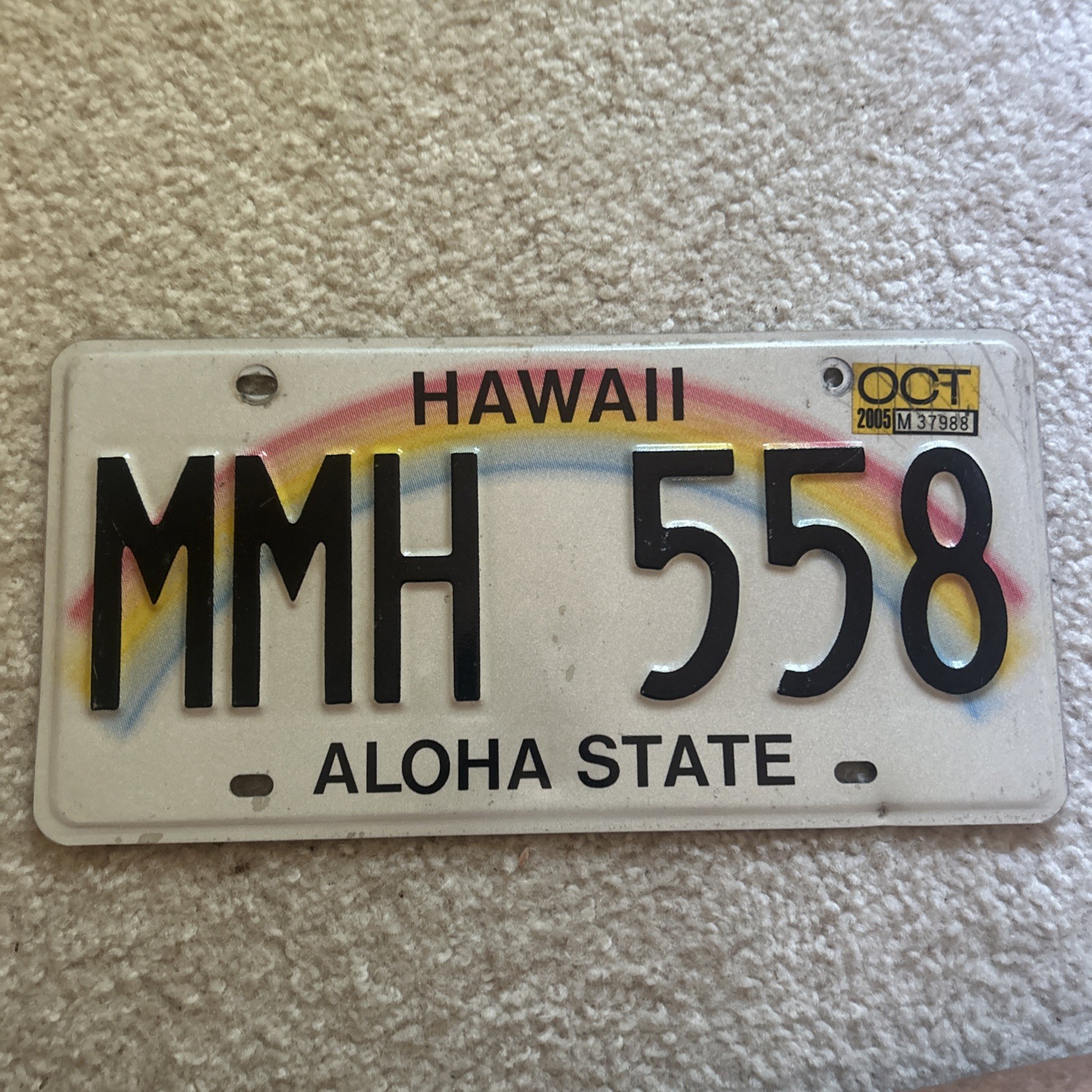 Hawaii License Plate Aloha Rainbow Expired. Man Cave. . Bar. Mancave HI expired 