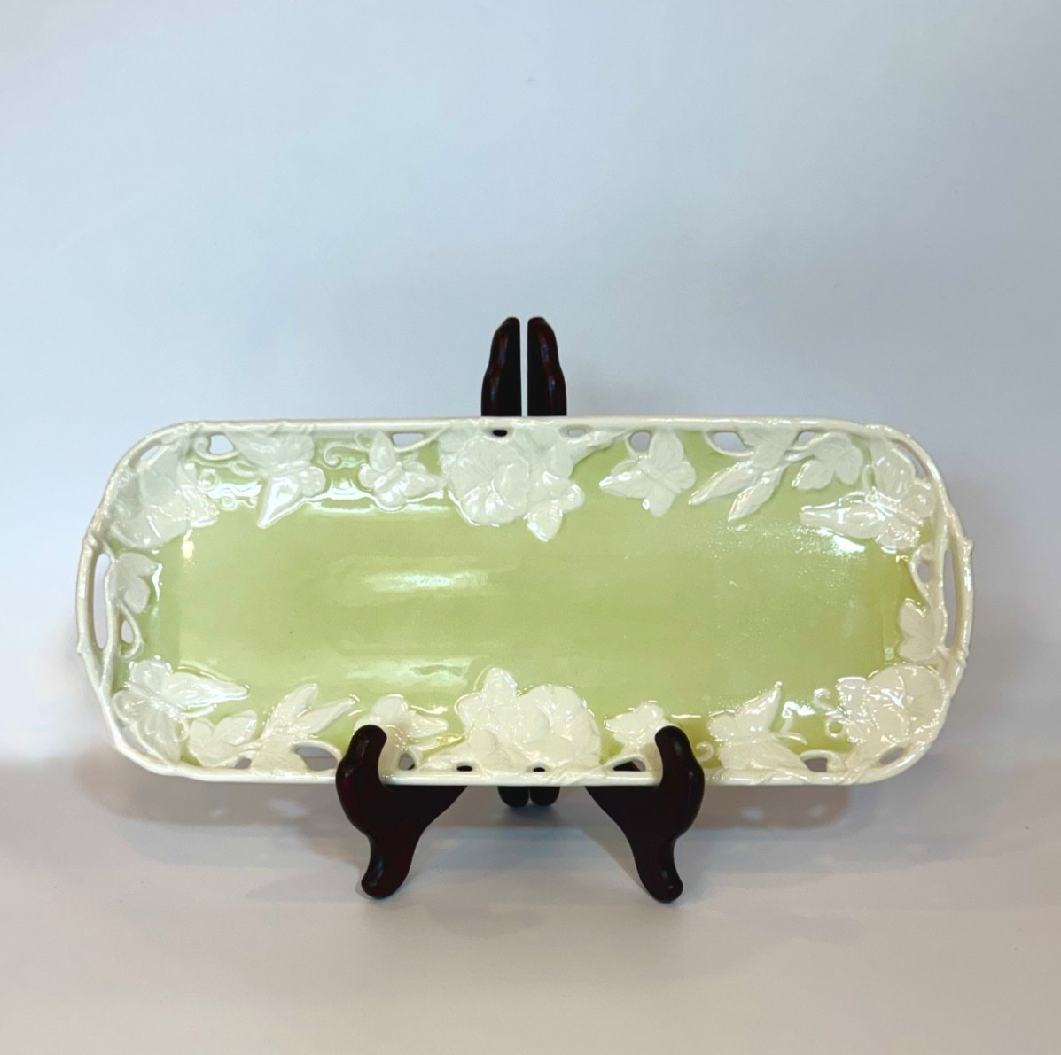 Vintage Peppertree Tabletops *Rosalie* Green Porcelain *Rosalie* Serving Tray
