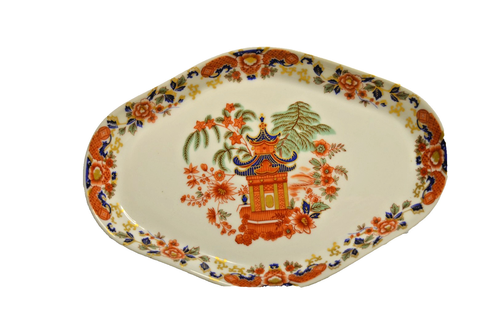 Mottahedeh Vista Alegre  Chinoiserie Relish Dish Plate