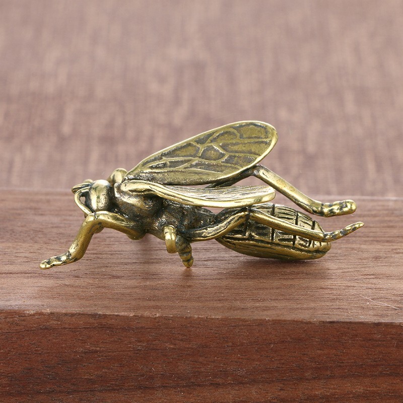 Brass Bee Figurine Small Statue Home Ornament Animal Figurines Gift New