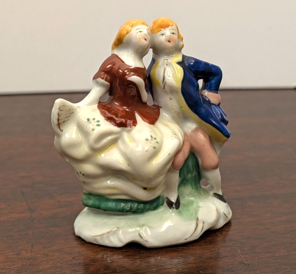 Vintage Occupied Japan Porcelain Courting Couple Figurine Hand Painted 4in Vintage Occupied Japan Porcelain Courting Couple Figurine Hand Painted 4in